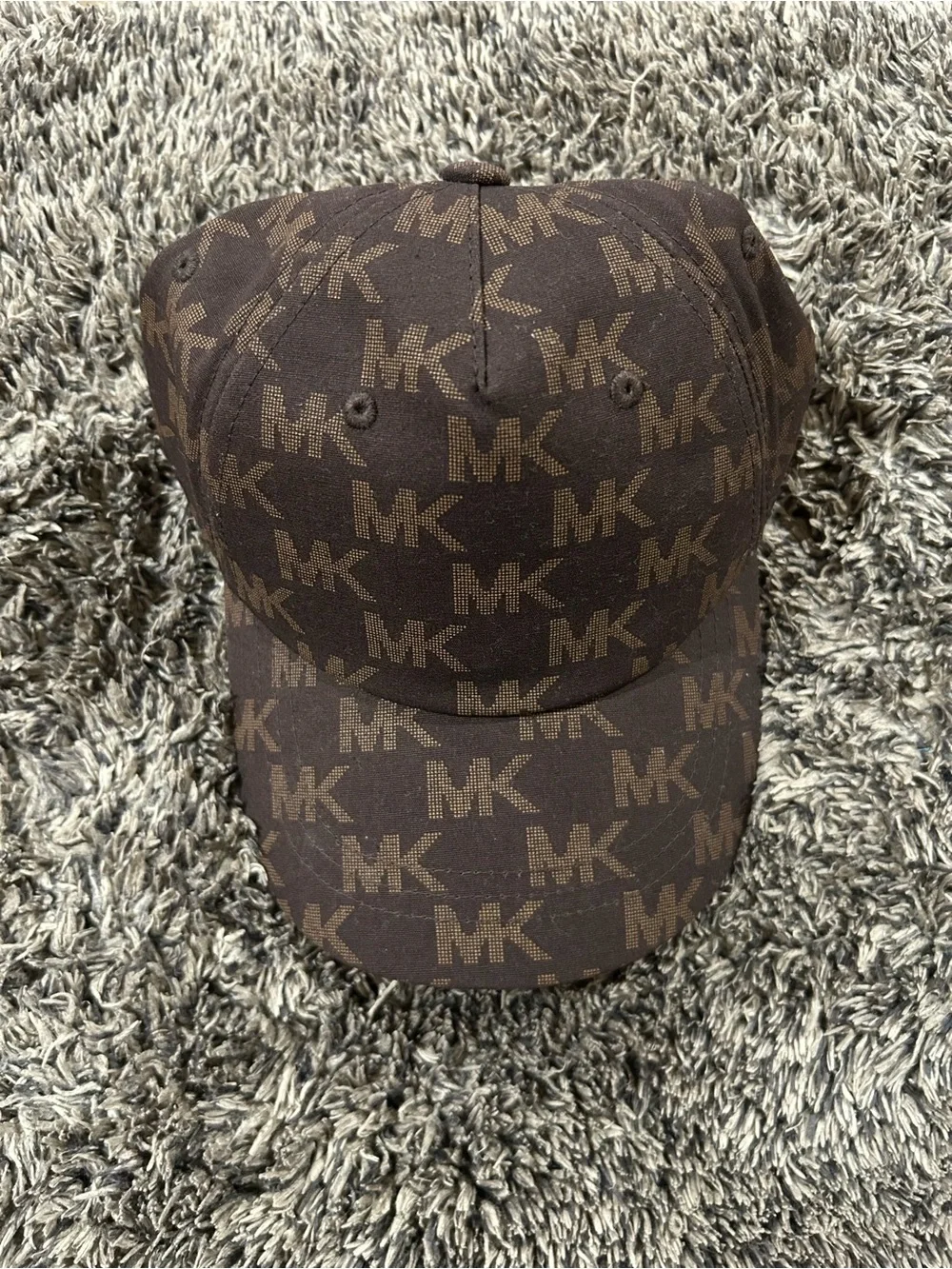 Michael Kors Brown MK Monogram Interior Logo Cap